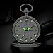 BOSHIYA Smooth Quartz Pocket Watches Classic Arabic Digital Luminous Dial & Day Date Pocket Watch with Chain Christmas Graduation Birthday Gifts