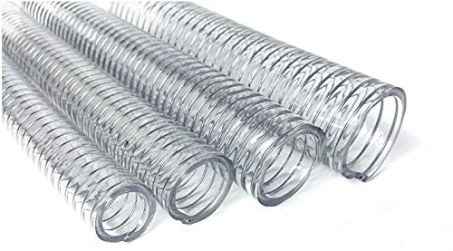 Espresso Machine Drain Hose 6ft Lengths - Clear Hose Armored with Tough Metal Rein - Kink free Design (16mm)