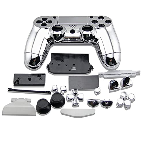 TX GIRL Gehäuseschalenknöpfe Deckung Plattierkoffer Silber Voll Set for PS4 Drahtloses Gamepad PS4 V1 Alter Controller (Color : Silver) Cover
