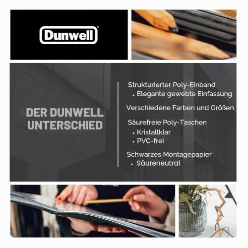 Dunwell Art Portfolio 28 x 43 cm (schwarz 1 Pack) große Mappe für Kunstwerke Kunstmappe hat 24 Taschen Display 48 Seiten KunstwerkAufbewahrung PortfolioPräsentationsbuch mit transparenten Hüllen