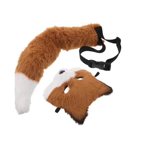 Masque renard et queue peluche set cosplay accessoire fete mascarade