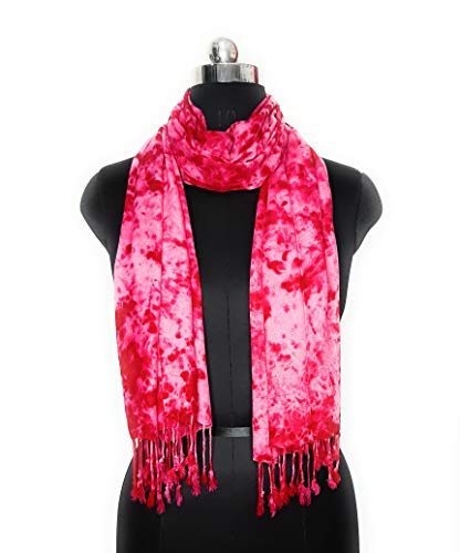 Image of Rayon Scarf for Men & Women | Lightweight Stole, Shawl & Wrap with Batik Design | All-Season Summer & Winter Wear | Soft & Breathable Fabric (28 x 72 inches)