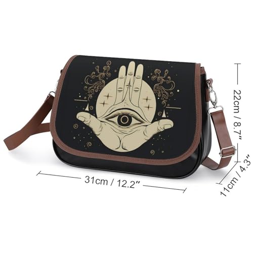 Witch Hands Mystic Wiccan Aesthetic Crossbody Shoulder Messenger Women Bag Pu Leather Office Work Business for Handbag Crossbody Bag2