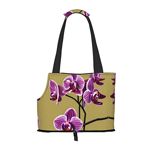 Beautiful Orchids Pet Tote Bag - Waterproof and Wear-Resistant Portable Shoulder Bag for Small Dogs and Puppies