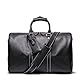 Echtes Leder Herren Reisetasche Rindsleder Gepäck Taschen Umhängetasche Wochenende Tasche Übernachtung Gym Sport Genuine Leather Duffel Bag, Schwarz, Classic