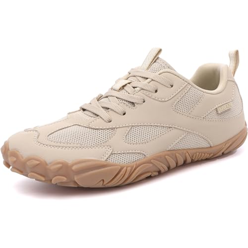 UBFEN Womens Barefoot Shoes Lightweight Walking Running Sneakers Casual Hiking Tennis Zero Drop Footwear Minimalist Sports Athletics Khaki 9