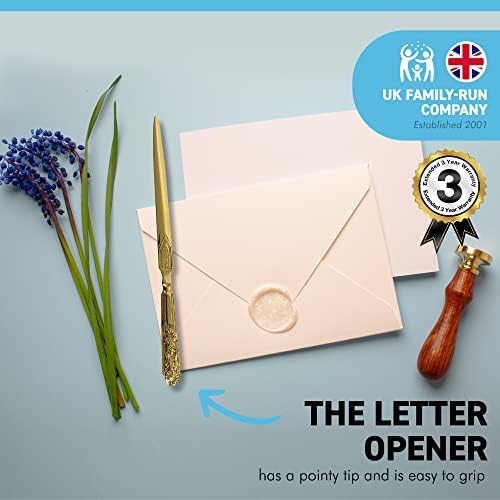 Embossed Brass Paper Knife | Letter Opener | Desk Accessory | Letter Knife | Paper Knife Letter Opener | Envelope Opener | Paper Cutting Knife | Sturdy and Durable | Suitable for Office or Home use