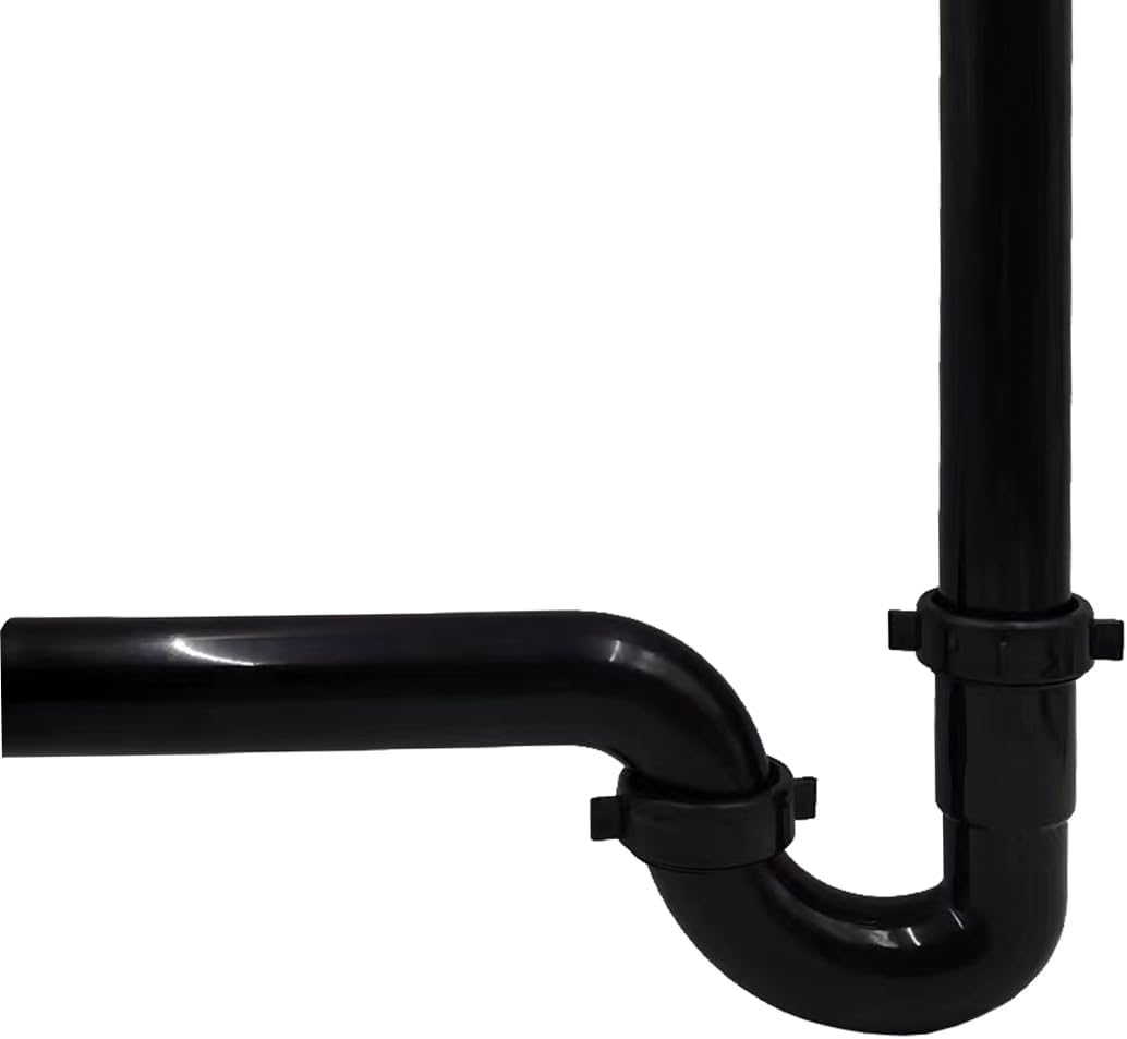 Sink Drain Repair Kit, Complete Kitchen & Bathroom Sink Drain Assembly, Bottle P Trap & J Bend Pipe, Universal Fit for Most Sinks, Wall or Floor Installation.