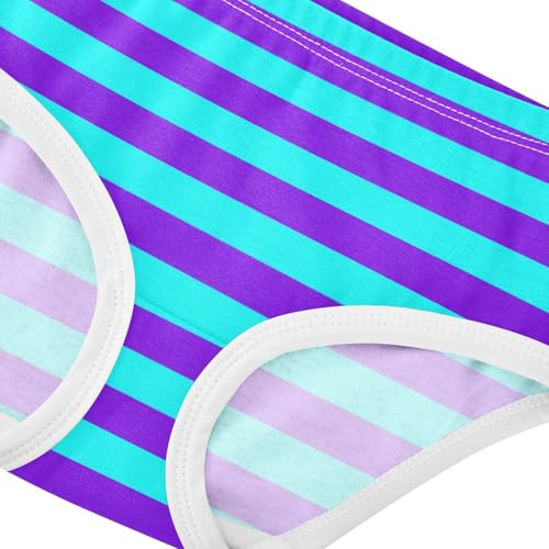 Cyan Purple Stripe Toddler Girls's Underwear 2T4