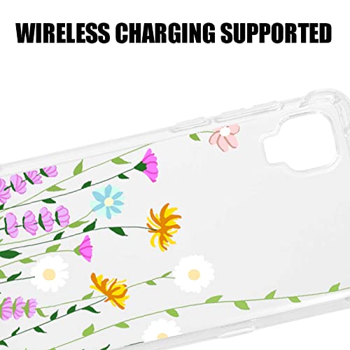 Exanor Editice Compatible With Alcatel Tcl A3 A509Dl/Tcl A30 Case,Wild Meadow Floral Flower Botanical Print Design For Tcl Case Women Girl,Soft Tpu Trendy Case For Tcl #TOP2