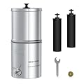 Waterdrop 2.25G Gravity-fed Water Filter System, with Silver Ions Enhanced Filtration with 2 Black Carbon Filters and Metal Spigot