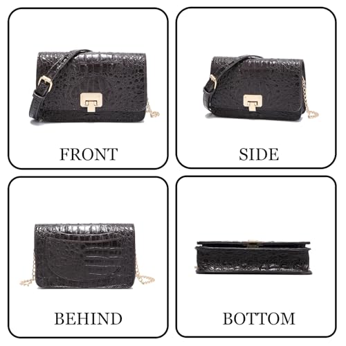 Image of Makcr Joacbv Small Crocodile Crossbody Cell Phone Purse for women Vegan Leather Clutch Wallet with Leather Shoulder Strap | Small