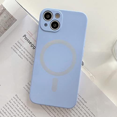 Coque silicone liquide pour iPhone 14 Pro Max et modèles 13 12 compatible charge sans fil