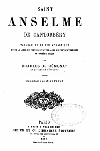 Saint Anselme de Cantorbéry, Tableau de la vie monastique (French Edition)