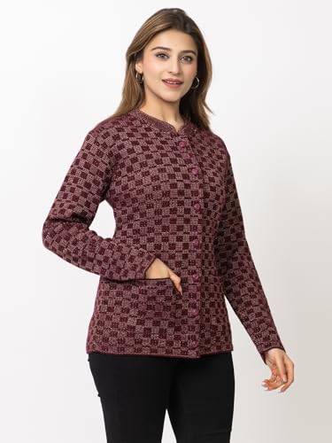 Image of TWENTY ME Winter Wear Casual Wear Acrylic Blend Button Closure and with Front Pockets Cardigans for Women's