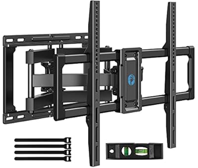 Pipishell Full Motion TV Wall Mount for 40–82 inch Flat or Curved TVs, Smooth Swivel & Extension, Tool-Free Tilt with Heavy-Duty Arms, Max VESA 600x400mm up to 110 lbs, Fits 12?/16? Wood Studs, PILF11