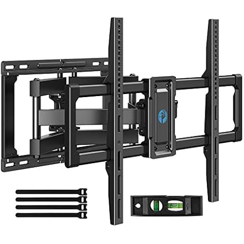 Pipishell Full Motion TV Wall Mount for 40–82 inch Flat or Curved TVs, Smooth Swivel & Extension, Tool-Free Tilt with Heavy-Duty Arms, Max VESA 600x400mm up to 110 lbs, Fits 12″/16″ Wood Studs, PILF11 Cover