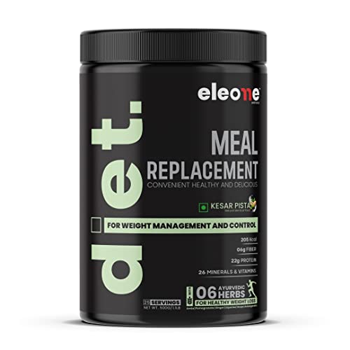 Eleone Wellness diet Meal Replacement Shake With 6 Ayurvedic Herbal Blend |USA Born and Bred|Helps in Weight Management | For Men and Women|Pista, 500g | Pack of 1