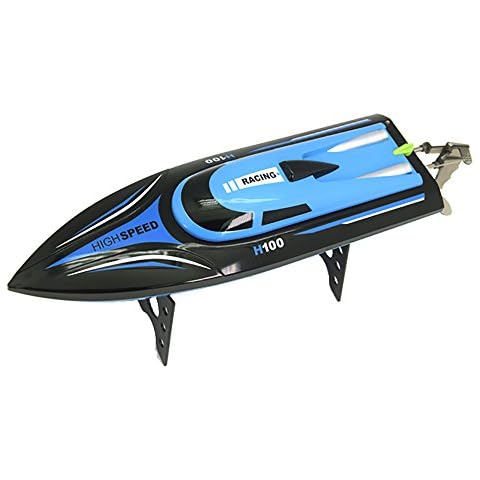 PowerLead Prob H100 2.4G 4CH Remote Control Speedboat Capsized Electric RC Boat Simulation Model Of Flywheel(Blue) Cover