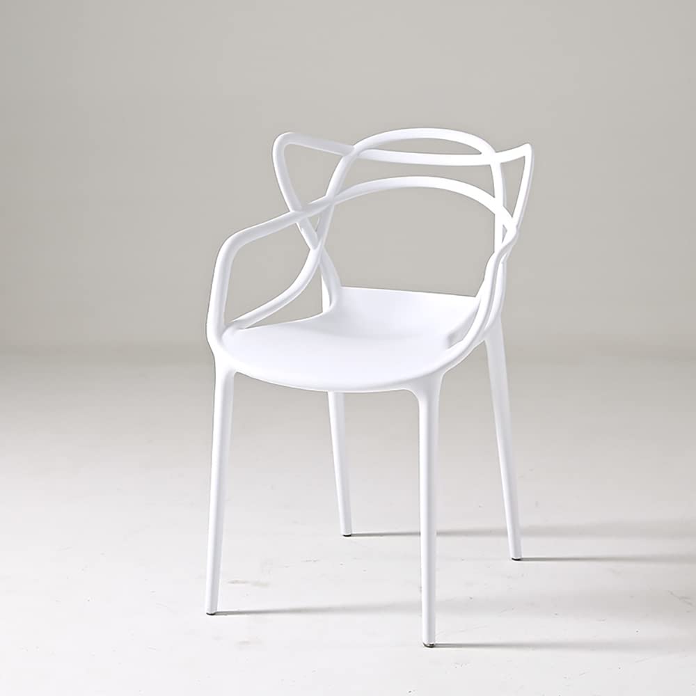 Maple Home Decoration Dining Chairs Plastic Stacking Modern Molded Side Chair Indoor Outdoor Modern Molded Kitchen and Dining Room Chair (White)