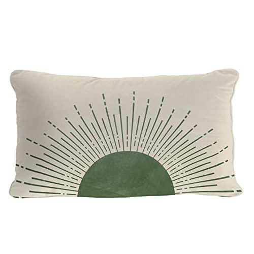Image of OGILRE Green Sun Sunrise Sunshine Abstract Home Girls Bedroom Room Decorations Soft Throw Pillow Cover, Sunset Pillow Case Pillowcase, 12x20 Inch