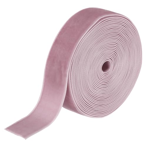 MECCANIXITY Ruban velours 1 po x 5 verges simple face, rose poussière