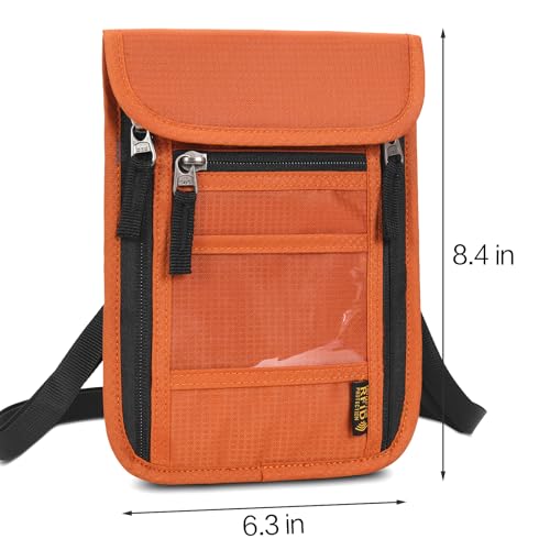 Image of Neck Wallet Lightweight RFID Blocking Waterproof Travel Pouch Passport Wallets for Women Men