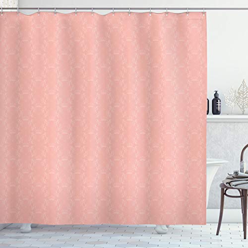 Ambesonne peach shower curtain, soft colored background with crow…