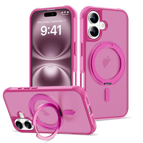 Image of Compatible with iPhone 16 Plus Case with Stand 6.7 inch,Rose Red