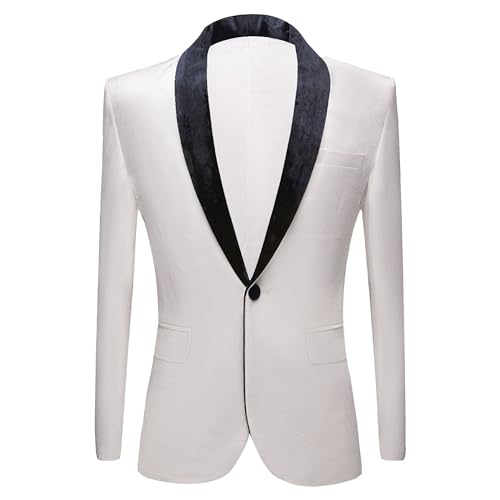 Mens Velvet Tuxedo Suit Jacket Slim Fit Shawl Lapel Blazer Coat One Button Dinner Prom Suit Coat