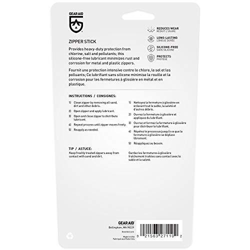 image for GEAR AID Zipper Wax Lubricant Stick for Wetsuits and Drysuits, Soft Wa