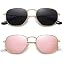 2 Pack-gold Gray+pink Mirror Lens