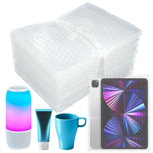 50Pcs Clear Bubble Out Bag Pouches, 8X10 Inch Bubble Pouch Wrap, Double Wall Bubble Cushioning Pouches, Packing Supplies for Storage, Shipping, Moving, Transporting and Packing