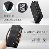 UFinetech Etui na telefon iPhone 16 Pro Max, etui z klapką ze skóry TPU, odporne na uderzenia, etui na telefon komórkowy do iPhone 16 Pro Max, magnetyczne, odporne na zarysowania, zdejmowany zamek