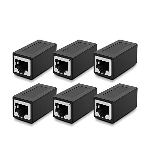 RJ45 Coupler 6 Pack in-Line Coupler Cat7 Cat6 Cat5 Cat5e Network Cable Extender Adapter Support 100BASE-TX