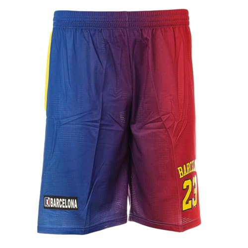 Sport Zone Barcelona Short de Baskets Bleu/Rouge Homme 2023/2024 Rouge M