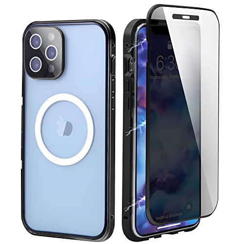 Vollständige Schutzhülle für iPhone 13 Pro Max 6,7 Zoll, kompatibel mit MagSafe, schlanke Basic-Hülle mit magnetischem Metallrahmen, mattiertes Anti-Fingerabdruck-Design auf der Rückseite von WeLohas Cover