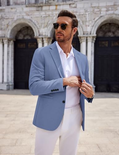 Image of COOFANDY Men's Casual Knit Blazer Two Button Lightweight Sport Coats Suit Jacket