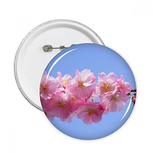 Badge bouton fleurs bleu ciel rose 5pcs M pour décoration vêtement