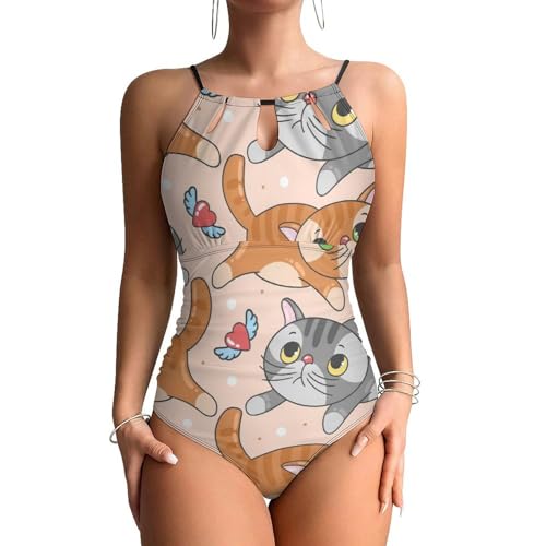Maillots de bain une pièce chat gris orange amincissant : l'effet ventre plat pour cet été