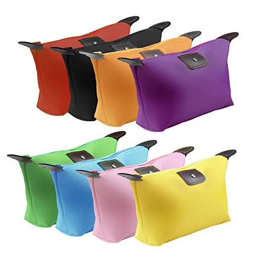 ZERHOK Neceser Aseo pequeño 8pcs Bolso de Organizador de nylón de Bolsas Impermeable pequeño Bolsa portátil Viaje