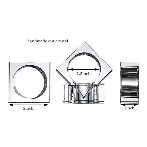 Donoucls Crystal Napkin Holder Rings Square Design Christmas Decorations For Dinner Set Of 12 #TOP3