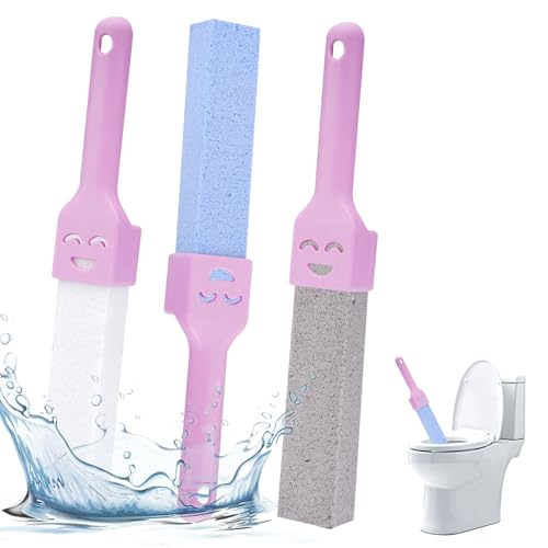 3 Pezzi Pomice per la Pulizia del Wc con Manico, Pietra Pomice per Wc Ceramica, Cleaning Block, Pietra Pulente Pietra Pulente per Bagno, Cucina, Lavello, Piscina, Cura Dei Piedi, Casa