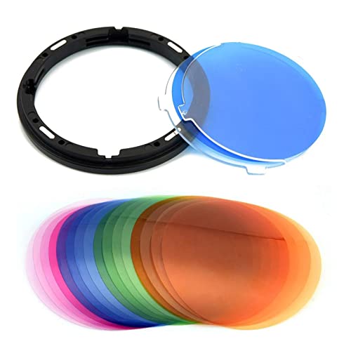 Image of Godox AK-R16 Diffuser Plate with V11T Color Temperature Adjustment Gel Set for Godox V1-C, V1-N, V1-S Speedlite, AD200, AD200PRO with H200R Flash Head (16 Color 32 Pieces)
