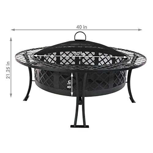 Sunnydaze Black Steel Outdoor Wood Burning Fire Pit #TOP22