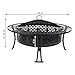 Sunnydaze 40-Inch Round Steel Fire Pit Table with Durable Spark Screen and Poker - Portable Design - Black - Diamond Weave