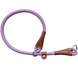 YUCFOREN Dog Slip Collar, Round Nylon Training No-Pull P Collar with Sliding Stopper (24' x 1/2', Pink Blue)