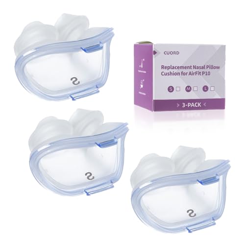 Image of 3 Packs Replacement Nasal Pillow Cushion for ResMed AirFit P10, Compatible with Original Airfit P10 Frame, Replacement Silicone CPAP Supplies, Reliable Seal & Lighter Weight, Small
