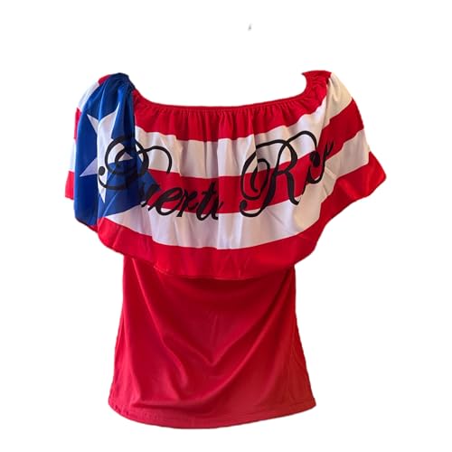 Puerto Rico Blouse with Flag for Adults and Girls2