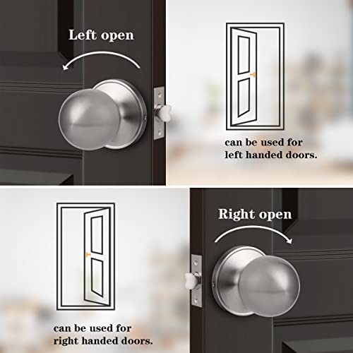 Probrico Round Passage Door Knobs Interior Hall/Closet Door Handles Brushed Nickel Ball Knobs, 3 Pack by Probrico - Image 7